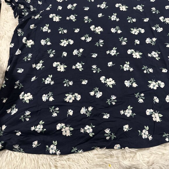 Old Navy womens NWT 4X blue floral Luxe tee short sleeve prairie boho timeless - Picture 2 of 13